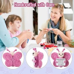 Positive Crochet Butterfly Gift for Women, Mini Handmade Emotional Support Plush for Friends, Girls, Teachers Birthday Christmas