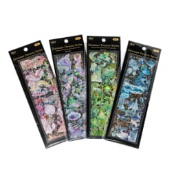 3 Sheets Bronzing PET stickers Dream Unicorn Literary Cats Music Clouds Hand Account DIY Material Decorative Stickers