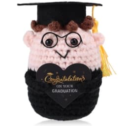 Graduation Season Handmade Crocheted PhD Doll - Positive Mood Plush Toy, Cute Emotional Companion, Graduation Gift for Students