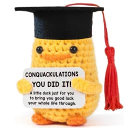 Graduation Season Handmade Crocheted PhD Doll - Positive Mood Plush Toy, Cute Emotional Companion, Graduation Gift for Students
