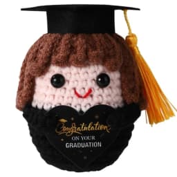 Graduation Season Handmade Crocheted PhD Doll - Positive Mood Plush Toy, Cute Emotional Companion, Graduation Gift for Students