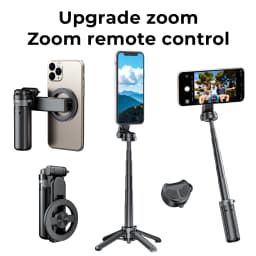 Magnetic Phone Holder Pocket Selfie Stick Retractable Four-corner Stand With Bluetooth for Smartphone Live Streaming Shooting