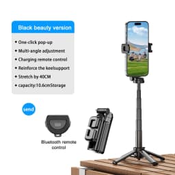 Magnetic Phone Holder Pocket Selfie Stick Retractable Four-corner Stand With Bluetooth for Smartphone Live Streaming Shooting