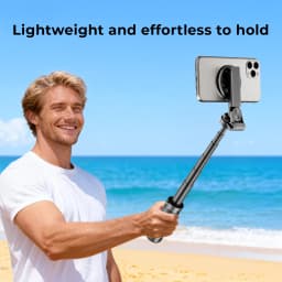 Magnetic Phone Holder Pocket Selfie Stick Retractable Four-corner Stand With Bluetooth for Smartphone Live Streaming Shooting