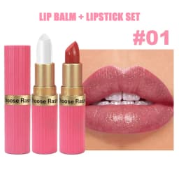 Pearlescent Pink Glitter Velvet Lipstick Metallic Waterproof Long Lasting Matte Shimmer Diamond Lipstick Women Makeup Cosmetic