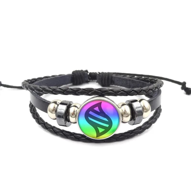 Anime Mega Stone Poke Snap Weave Leather Bracelet Glass Cabochon Adjustable Bangle Jewelry for Women Kids Gift
