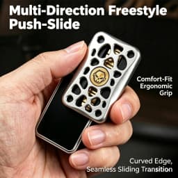 14+ Adult Tuning‑Fork Unlimited Push Slider Magnetic EDC Fidget Toy Metal Hand Tactile Slider Anxiety Stress Relief Pocket Desk