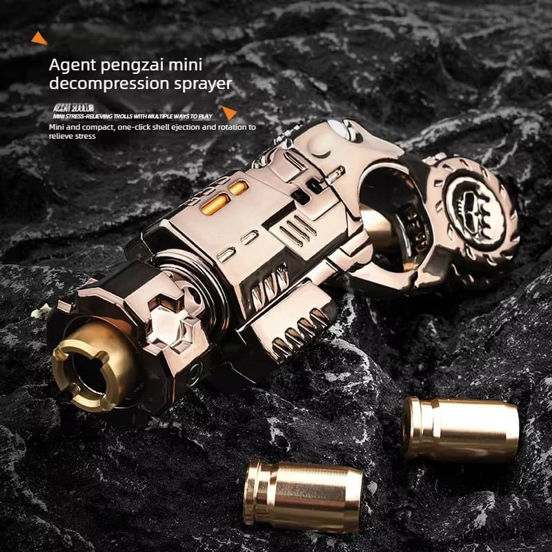 Mini Metal EDC Stress Relief Toy for Adults Pistol Gun Eject Fidget Roller Spinner Mechanical Slider Ratchet Wheel Paragraph