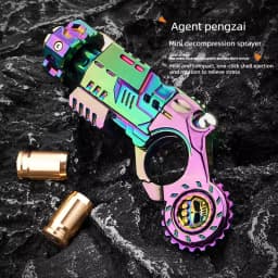 Mini Metal EDC Stress Relief Toy for Adults Pistol Gun Eject Fidget Roller Spinner Mechanical Slider Ratchet Wheel Paragraph