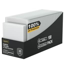 Trading Card TopLoaders 3"X4" Hard Plastic Protectors Optional UV Protection 100 Top Loaders + 100 Inner Card Sleeves + 1 PP Box