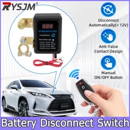  Battery Master Switch with Remote 12V Battery Master Disconnect Switch Heavy Duty Car Battery Kill Switch, 240A 433MHz Anti-th