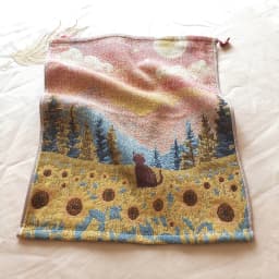 Pastoral Cats 100% Cotton Four-layer Gauze Towel Printed Hand Towel No Fading for Bathroom Kids Adults