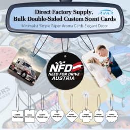 100Pcs Personalized Custom Car Air Freshener Paper Cards Double Sided Different Images Custom Logo Hanging Auto Aroma Scent Tabl