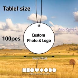 100Pcs Personalized Custom Car Air Freshener Paper Cards Double Sided Different Images Custom Logo Hanging Auto Aroma Scent Tabl