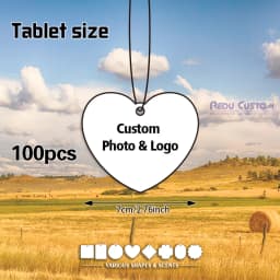 100Pcs Personalized Custom Car Air Freshener Paper Cards Double Sided Different Images Custom Logo Hanging Auto Aroma Scent Tabl