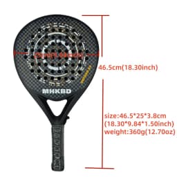 MHKBD Carbon Fiber Padel Racket for Adults Professional Shock Absorption Arm Friendly High Performance with Carry Bag 2026