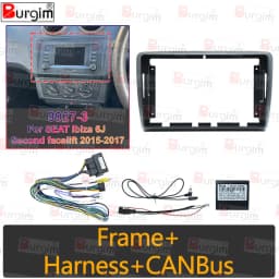 Car Radio Fascia Frame For Seat Ibiza 2008-2017 9 inch 2DIN Android Stereo Panel Harness Wire Power Cable Adapter Canbus Decoder