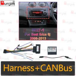 Car Radio Fascia Frame For Seat Ibiza 2008-2017 9 inch 2DIN Android Stereo Panel Harness Wire Power Cable Adapter Canbus Decoder