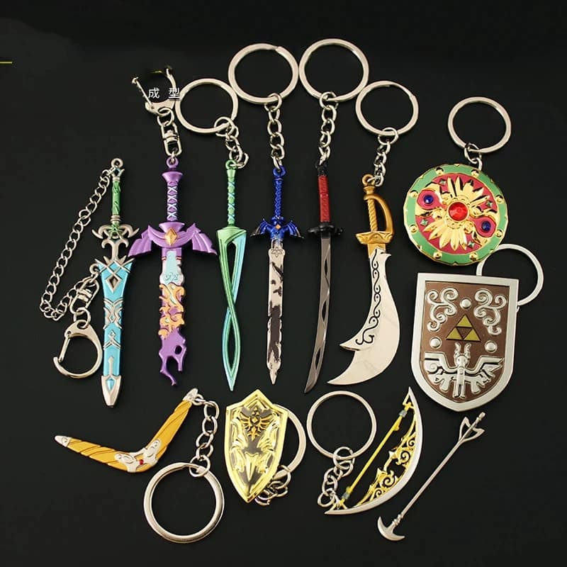 Game Zelda Link Master Sword Key chains Cosplay Alloy Openable Swords Pendant Props Keychain Accessoories Key Ring