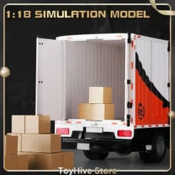 Huina 1:18 RC car 12CH Remote Controlled express delivery car loading transport car Small Cargo Truck Floating Van Small Truck