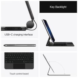 TouchPad Magic Keyboard for iPad Air 11 13 M4 2026 M3 M2 iPad 10 10th Air 4 5 6 iPad Pro 11 12.9 13'' M5 M4 Smart Cover Backlit