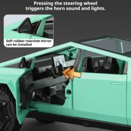 1:24 Pickup Trailer Motorhome Alloy Diecast Robotaxi Car Toys Model Sound Light Pull Back Doors Opened RV Children Festival Gift