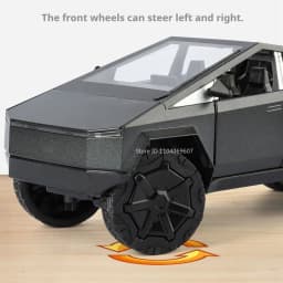 1:24 Pickup Trailer Motorhome Alloy Diecast Robotaxi Car Toys Model Sound Light Pull Back Doors Opened RV Children Festival Gift