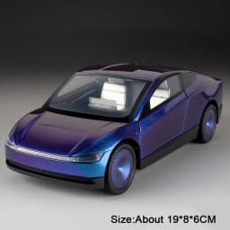 1:24 Pickup Trailer Motorhome Alloy Diecast Robotaxi Car Toys Model Sound Light Pull Back Doors Opened RV Children Festival Gift