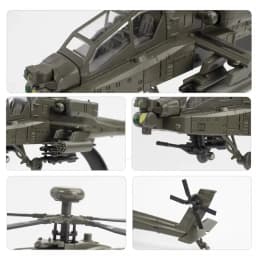 1:32 Scale AH-64 Airplane Model Toy Car Alloy Diecast Rotatable Propeller Sound Light Fighter Vehicle Models for Kids Gifts