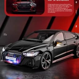 1: 18 RS7 Sport Remote Key Edition Super Run Sound and Light Alloy Model Advanced Children's Toy Birthday Gift Decoration