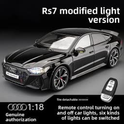 1: 18 RS7 Sport Remote Key Edition Super Run Sound and Light Alloy Model Advanced Children's Toy Birthday Gift Decoration