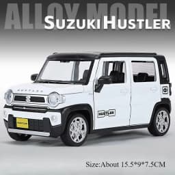 1:22 Wrangler Rubicon Suzuki Hustler Alloy Toys Diecast Model Car Doors Opened Sound Light Pull Back Vehice Friend Birthday Gift