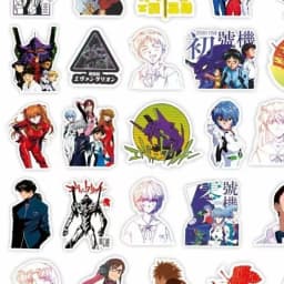 75pcs Evangelion EVA Rei Asuka Stickers Anime Cool Cartoon Decals DIY Water Bottle PVC Waterproof Skateboard Sticker Toys Gift
