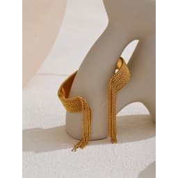 Yhpup Hot Style Stainless Steel Chain Tassel Cuff Bracelet Bangle 18K Gold Color Plated Personality Fashion Charm Jewelry