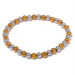 Yhpup 3/4/5/6 MM Stainless Steel Beads Daily Handmade Elastic Bracelet Bangle Waterproof Wrist Wholesale Gold Color Jewelry Men