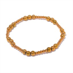 Yhpup 3/4/5/6 MM Stainless Steel Beads Daily Handmade Elastic Bracelet Bangle Waterproof Wrist Wholesale Gold Color Jewelry Men