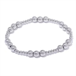 Yhpup 3/4/5/6 MM Stainless Steel Beads Daily Handmade Elastic Bracelet Bangle Waterproof Wrist Wholesale Gold Color Jewelry Men