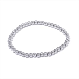 Yhpup 3/4/5/6 MM Stainless Steel Beads Daily Handmade Elastic Bracelet Bangle Waterproof Wrist Wholesale Gold Color Jewelry Men