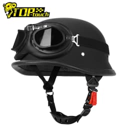 Motorcycle Half Helmet German Leather Vintage Helmet Casco Moto Motorcycle Open Face Helmet Biker Pilot DOT Certification S-XXL