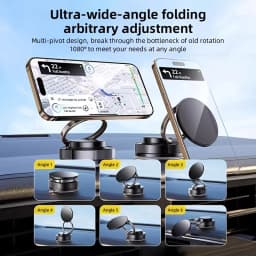 Newest 360 Degree Rotating Magnetic Mobile Phone Holder Vacuum Suction Cup Strong Magnetic Adsorption Car Phone Stand