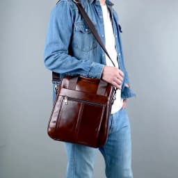 WESTAL Men's Shoulder Bags Genuine Leather Crossbody Messenger Bag For 13.3 Inch Laptop Briefcase Leather Man Handbags 8577