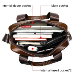 WESTAL Men's Shoulder Bags Genuine Leather Crossbody Messenger Bag For 13.3 Inch Laptop Briefcase Leather Man Handbags 8577