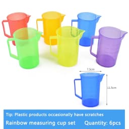 Sand Water Game Open-ended Montessori Toys Kids Transparent Rainbow Measuring Cup Bowl Funnel Clip Spoon Plate Magic Bottle Pipe