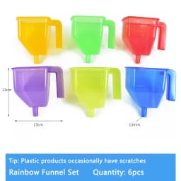 Sand Water Game Open-ended Montessori Toys Kids Transparent Rainbow Measuring Cup Bowl Funnel Clip Spoon Plate Magic Bottle Pipe