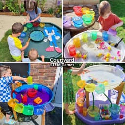 Sand Water Game Open-ended Montessori Toys Kids Transparent Rainbow Measuring Cup Bowl Funnel Clip Spoon Plate Magic Bottle Pipe