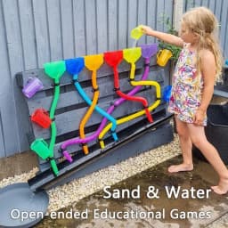 Sand Water Game Open-ended Montessori Toys Kids Transparent Rainbow Measuring Cup Bowl Funnel Clip Spoon Plate Magic Bottle Pipe