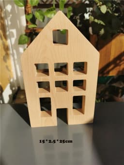 Kids Montessori Wooden Toys Large Dutch Wood House Big Wall Lucite Cube Creative Education Blocks Birthday Gift