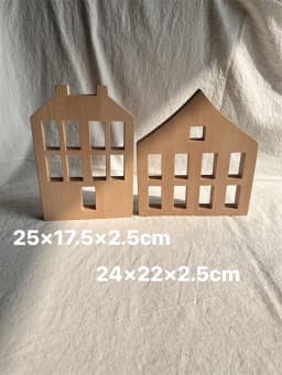 Kids Montessori Wooden Toys Large Dutch Wood House Big Wall Lucite Cube Creative Education Blocks Birthday Gift