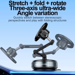 2026 New Car Strong Magnetic Phone Holder for iPhone 17 16 Samsung Universal Desktop Vacuum Suction Cup Folding Magnet Bracket