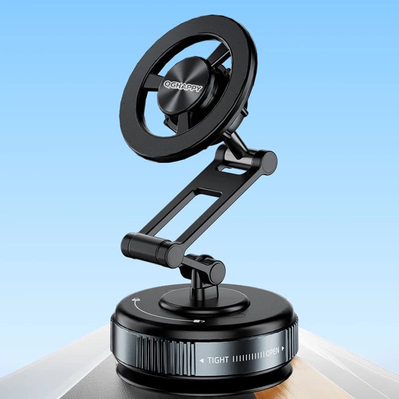 2026 New Car Strong Magnetic Phone Holder for iPhone 17 16 Samsung Universal Desktop Vacuum Suction Cup Folding Magnet Bracket